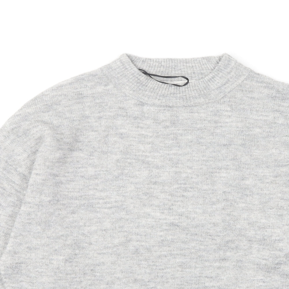 H&M Womens Grey Crew Neck Polyester Pullover Jumper Size XS
