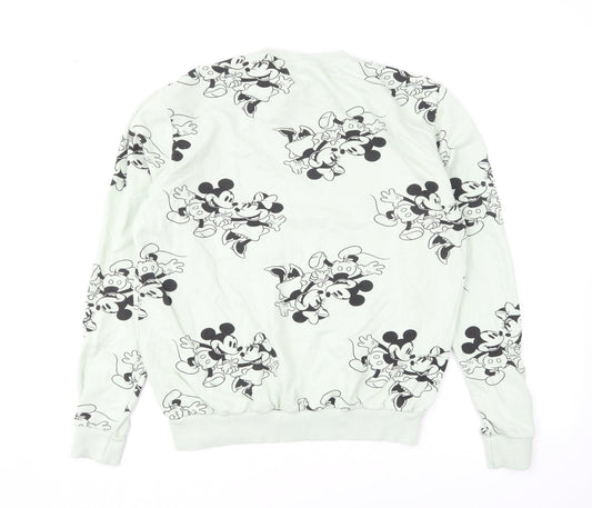 Mandarin Womens Green Geometric Cotton Pullover Sweatshirt Size 12 Pullover - Mickey Mouse