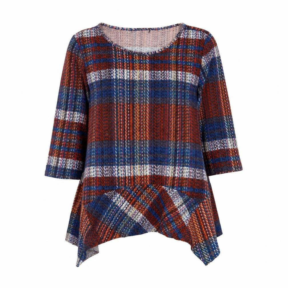 Preworn Womens Multicoloured Round Neck Check Polyester Pullover Jumper Size XL