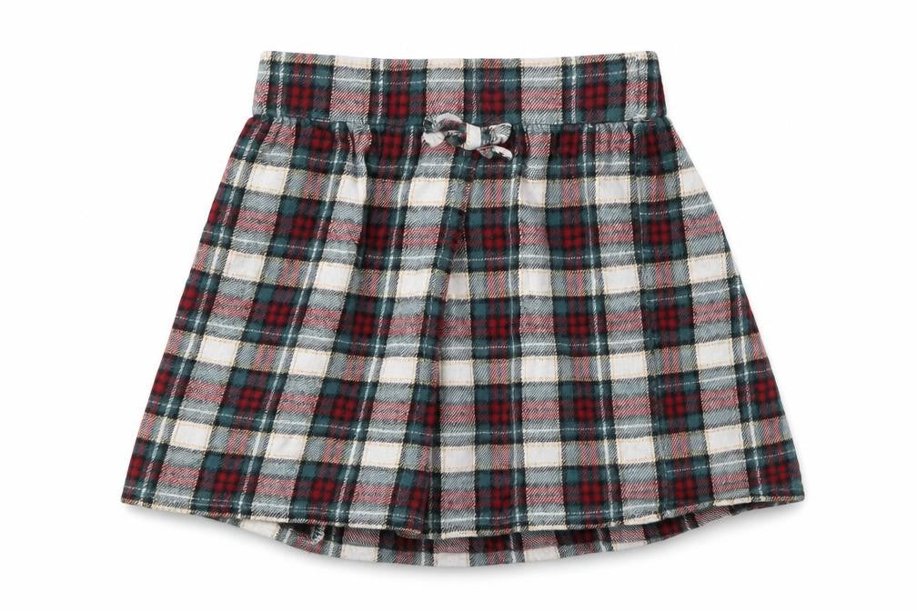 George Girls Green Plaid Cotton Skater Skirt Size 2-3 Years Regular Pull On