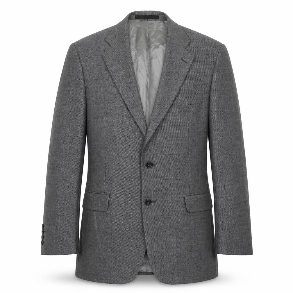 Marks and Spencer Mens Grey Herringbone Wool Jacket Suit Jacket Size L