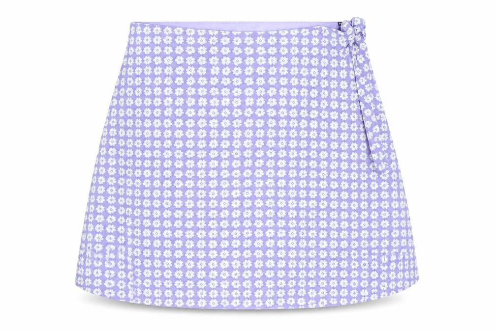 Divided by H&M Womens Purple Floral Polyester A-Line Skirt Size 6 Zip