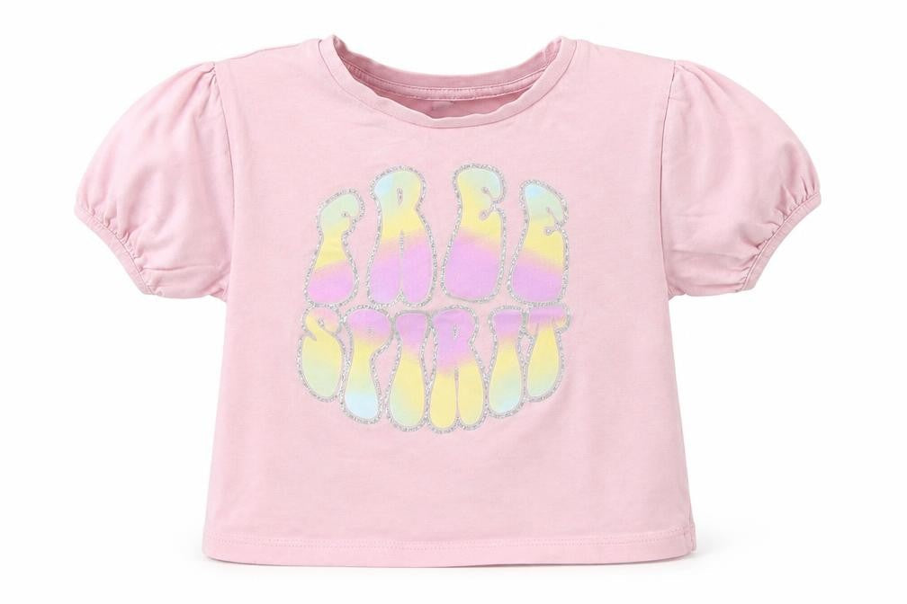 Dunnes Girls Pink Cotton Basic T-Shirt Size 4-5 Years Round Neck - Free Spirit