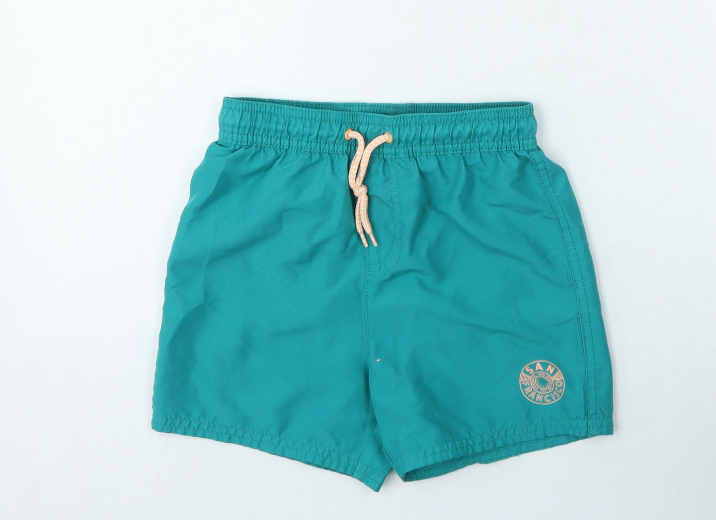 George Boys Green Polyester Sweat Shorts Size 5-6 Years Regular Drawstring