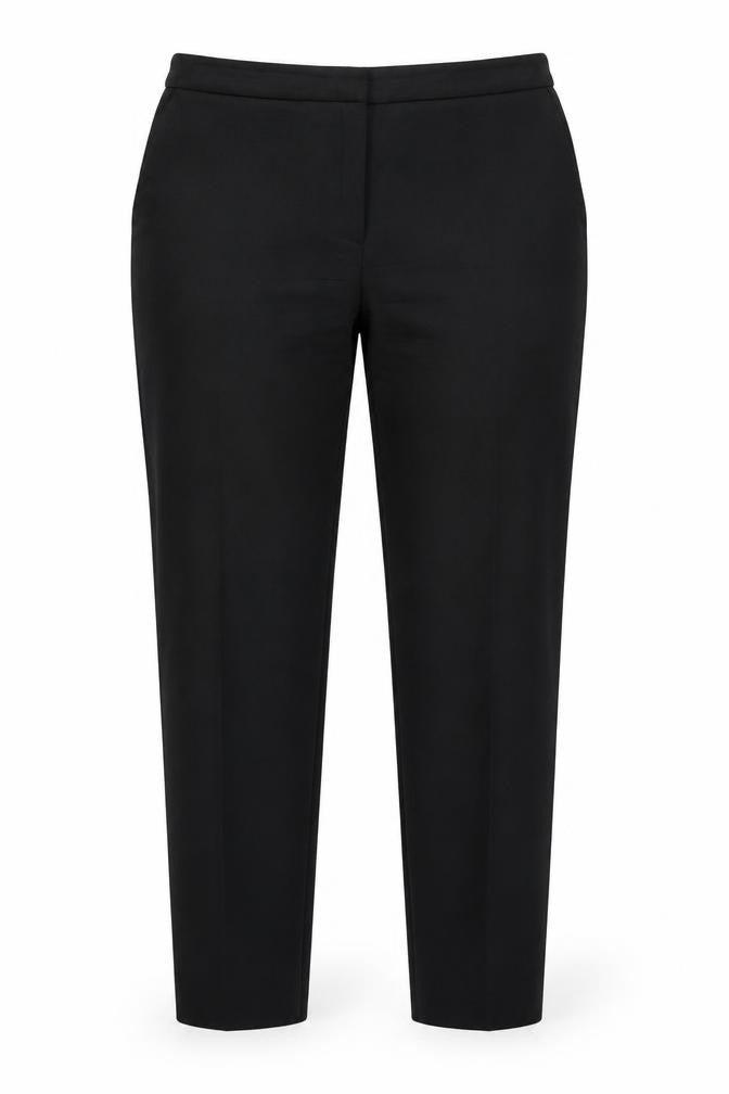 Dunnes Womens Black Geometric Polyester Trousers Size 12 L26 in Regular Zip