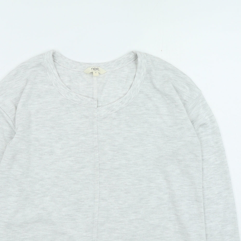NEXT Womens Grey Round Neck Viscose Pullover Jumper Size 12