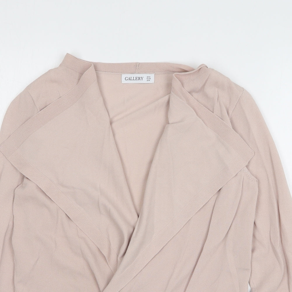 Gallery Womens Pink V-Neck Viscose Cardigan Jumper Size M