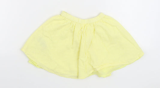 So Cute Girls Yellow 100% Cotton Pleated Skirt Size 18-24 Months