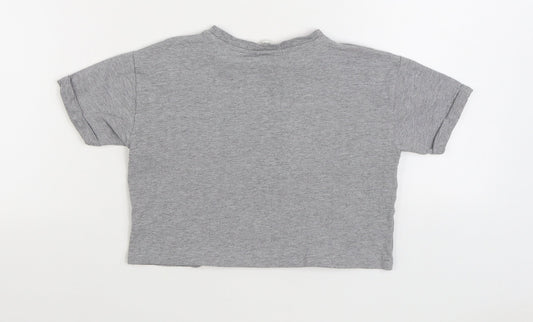 George Boys Grey Cotton Basic T-Shirt Size 7-8 Years Round Neck - Kindness is Power