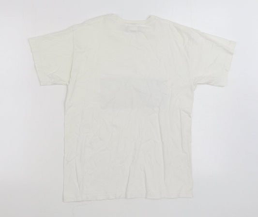 Love Girls White 100% Cotton Basic T-Shirt Size S Round Neck Pullover - Queen