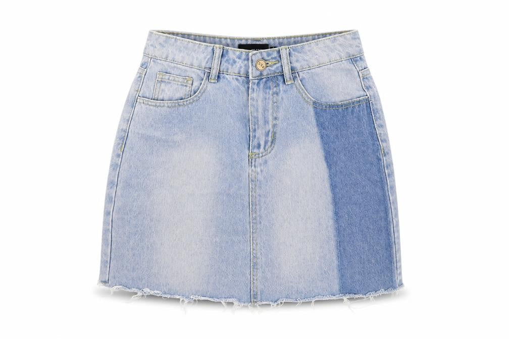 PRETTYLITTLETHING Womens Blue Cotton A-Line Skirt Size 4 Zip