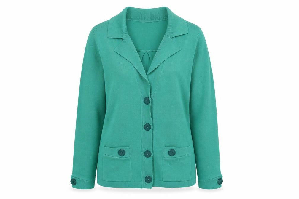 Filati Womens Green V-Neck Cardigan Jumper Size L