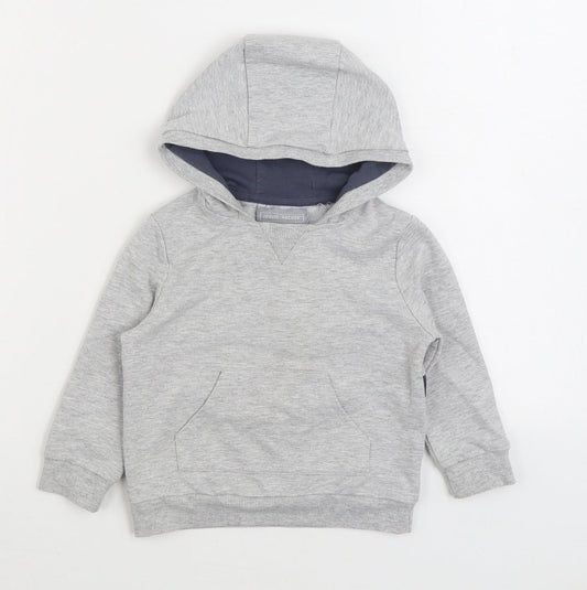 Jarvis Archer Boys Grey Cotton Pullover Hoodie Size 2 Years Pullover - Space Rocket Backpack
