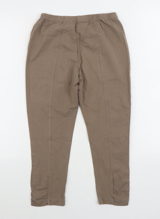 Sandwich Womens Brown Cotton Jogger Leggings Size S L22 in - Ruched Ankle