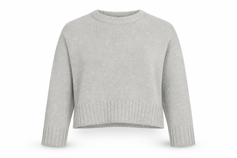 New Look Womens Grey Round Neck Acrylic Pullover Jumper Size M