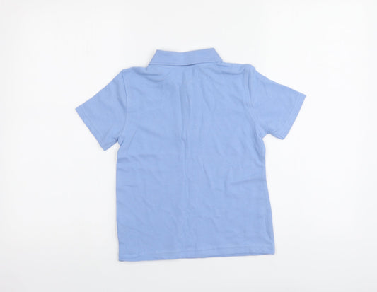 Dunnes Stores Boys Blue Cotton Basic Polo Size 5-6 Years Collared Button