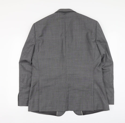 Paul Costelloe Mens Grey Wool Jacket Suit Jacket Size L