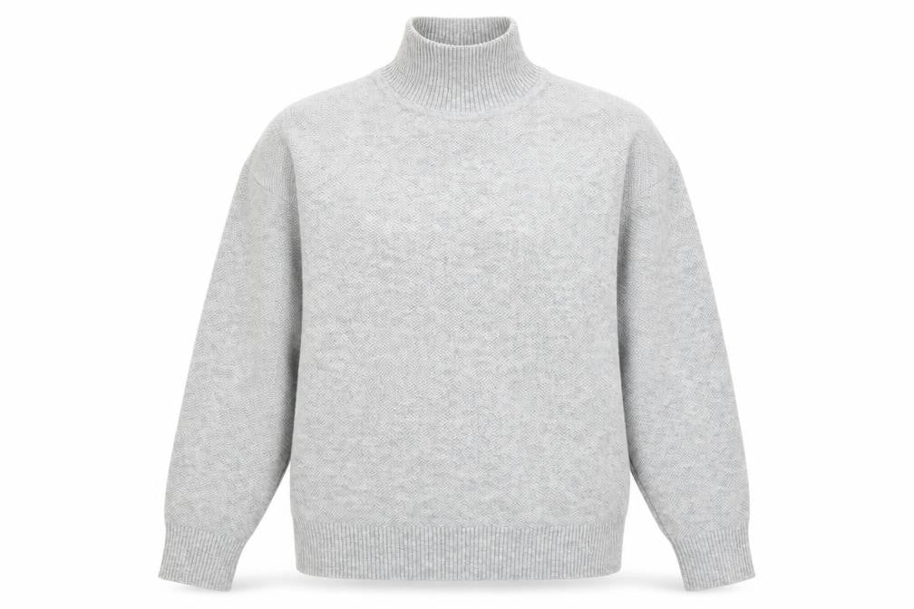 Marks and Spencer Womens Grey High Neck Polyester Pullover Jumper Size S