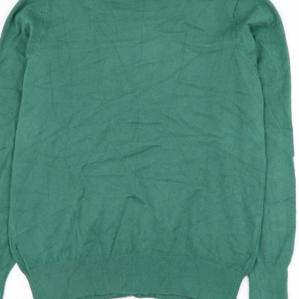Menglu Womens Green Round Neck Viscose Cardigan Jumper Size L