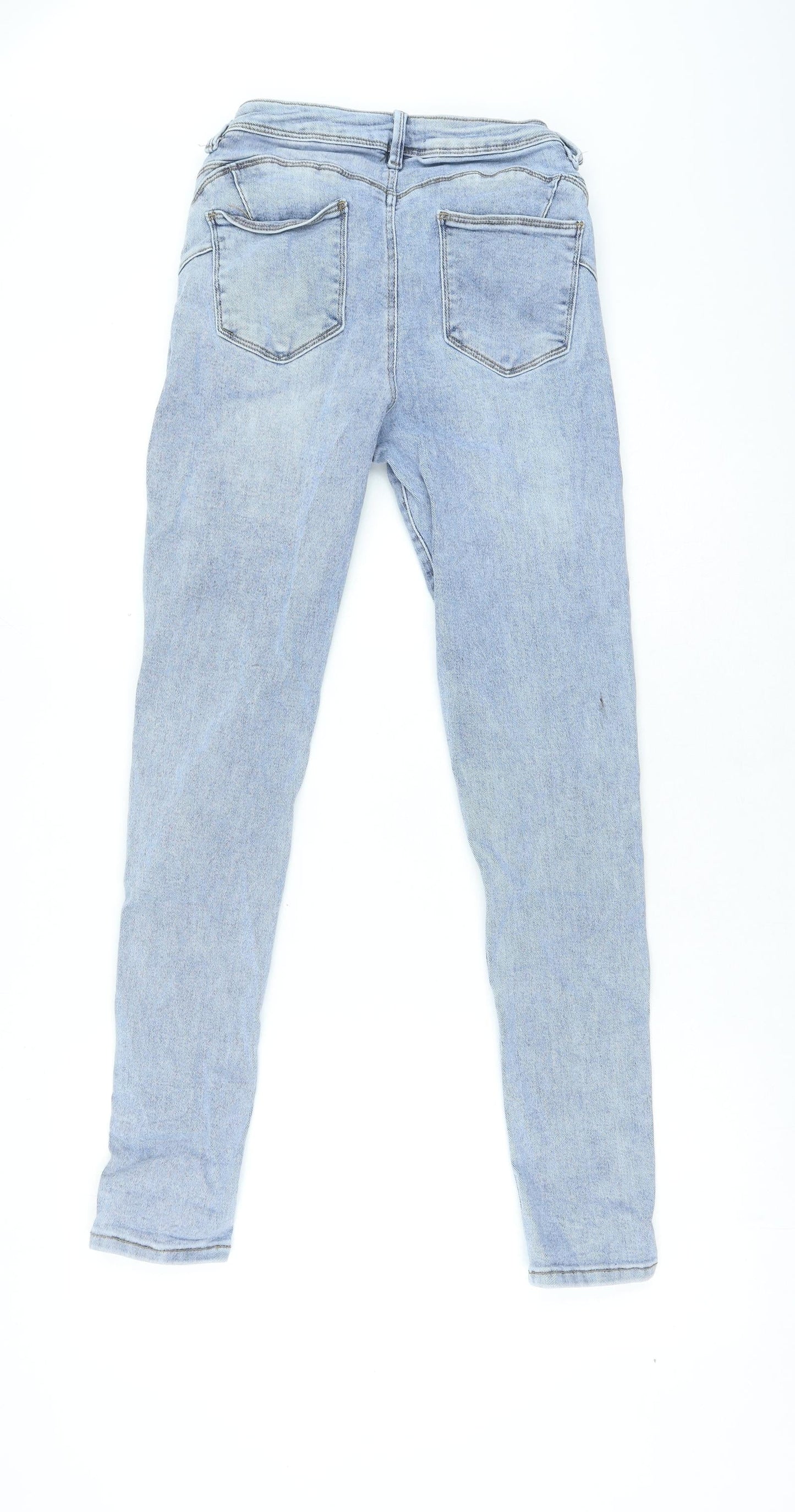 Preworn Womens Blue Cotton Skinny Jeans Size 28 in L29 in Regular Zip