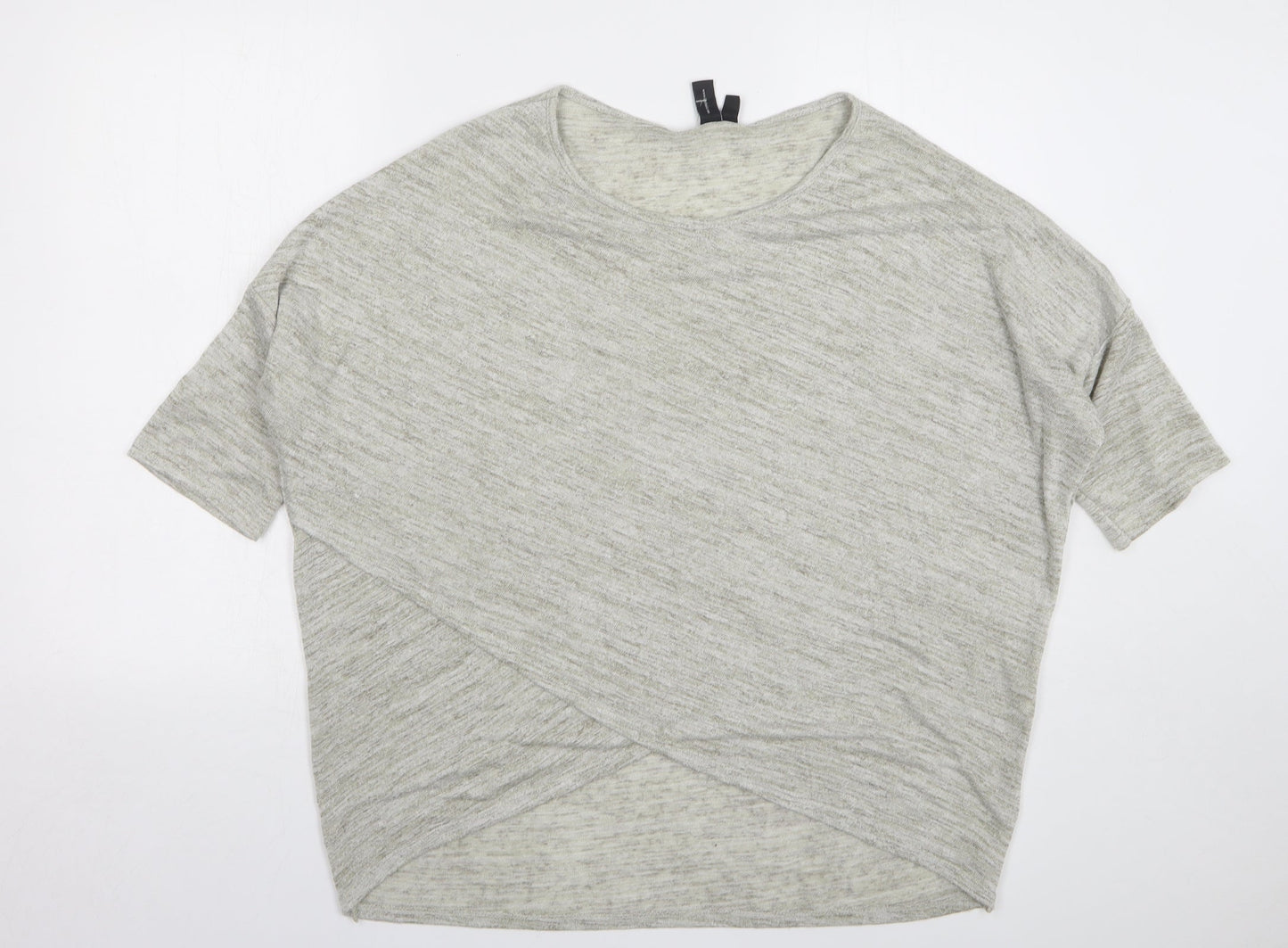Izabel Womens Beige Viscose Basic T-Shirt Size 10 Round Neck