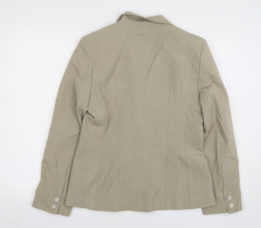 Klass Womens Beige Polyester Jacket Suit Jacket Size 12
