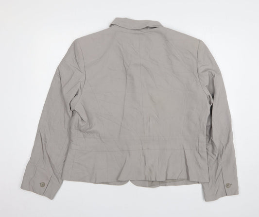 Talbots Womens Grey Wool Jacket Blazer Size 18