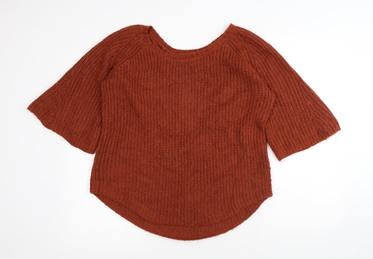 Great Plains Womens Brown Round Neck Acrylic Pullover Jumper Size S
