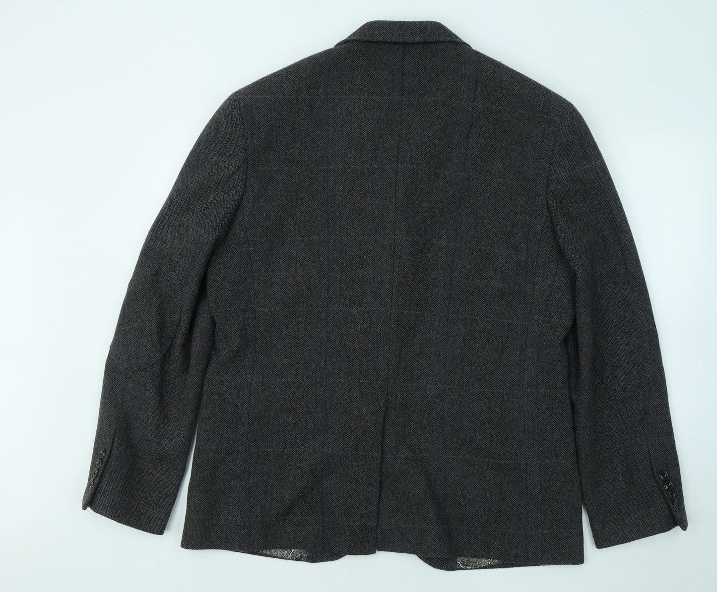 Primark Mens Grey Plaid Polyester Jacket Suit Jacket Size L