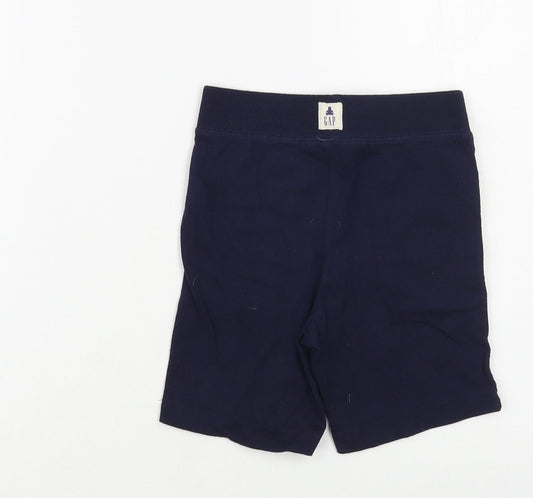 Gap Boys Blue Cotton Sweat Shorts Size 2 Years Regular Drawstring