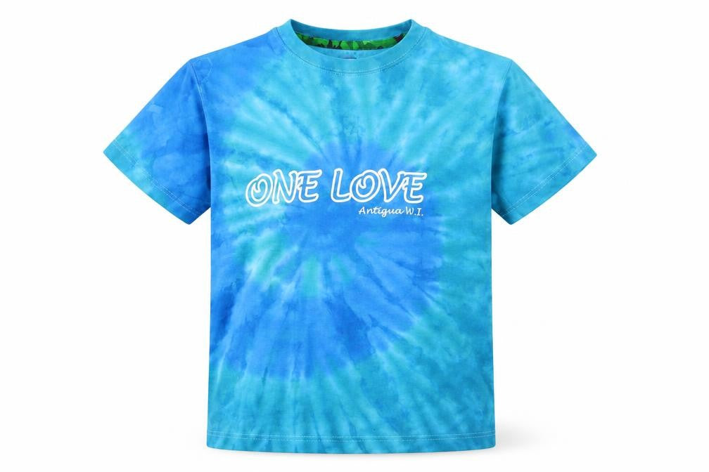 RastaPasta Girls Blue Geometric Cotton Pullover T-Shirt Size 14-15 Years Crew Neck Pullover - Antigua Tie Dye