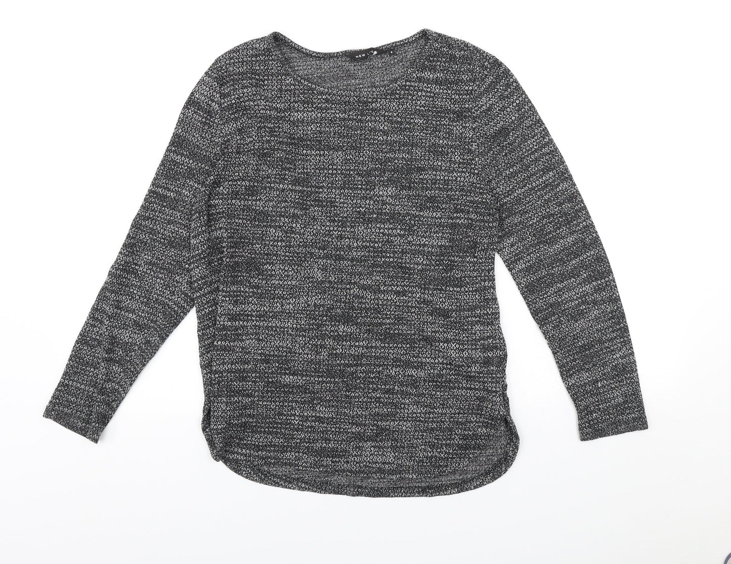New Look Womens Grey Round Neck Polyester Pullover Jumper Size 8