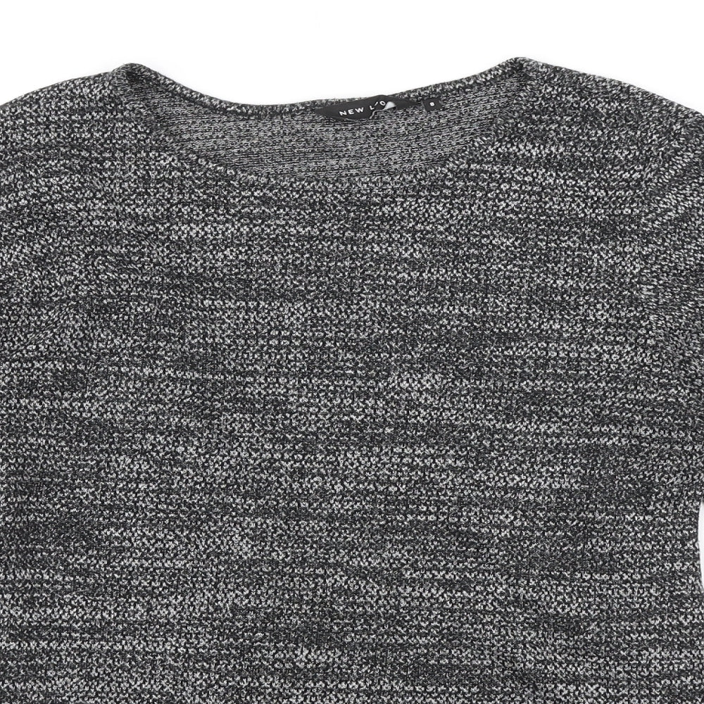 New Look Womens Grey Round Neck Polyester Pullover Jumper Size 8