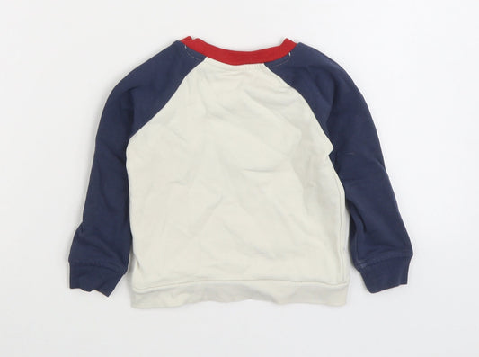 Dunnes Stores Boys White Cotton Pullover Sweatshirt Size 2-3 Years Pullover