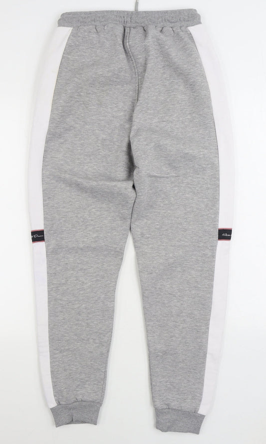 Kings Will Dream Womens Grey Cotton Jogger Trousers Size 10 L30 in Regular Drawstring