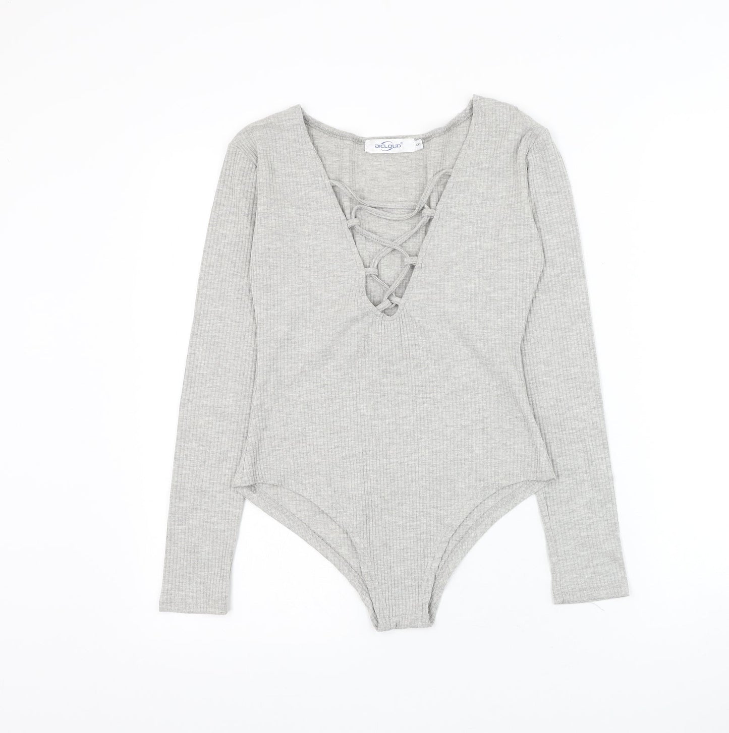 Dicloud Womens Grey Polyester Bodysuit One-Piece Size S Snap