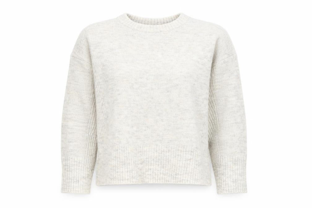 Divided by H&M Womens Ivory Round Neck Acrylic Pullover Jumper Size S