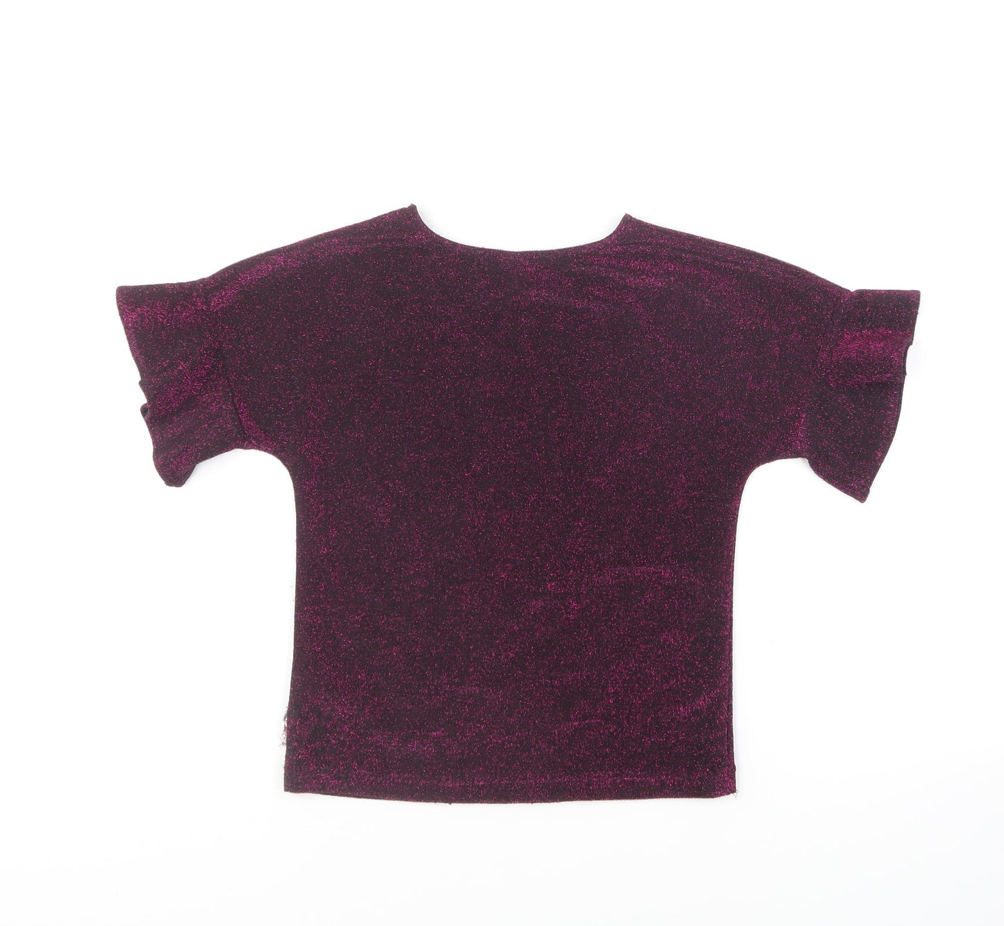 TU Girls Purple Polyester Basic T-Shirt Size 6 Years Round Neck Pullover
