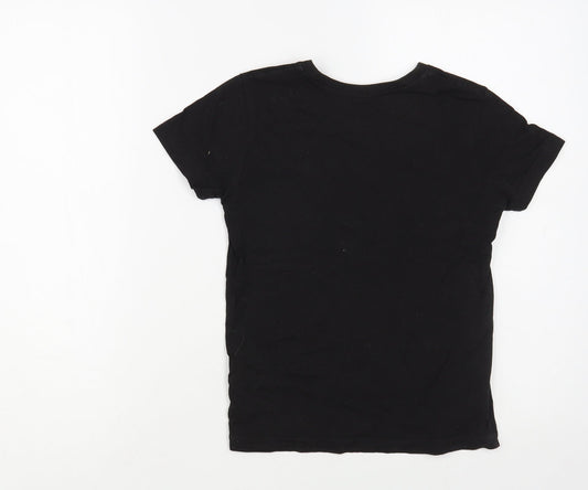 Primark Boys Black Cotton Pullover T-Shirt Size 7-8 Years Crew Neck Pullover - Harlem New York