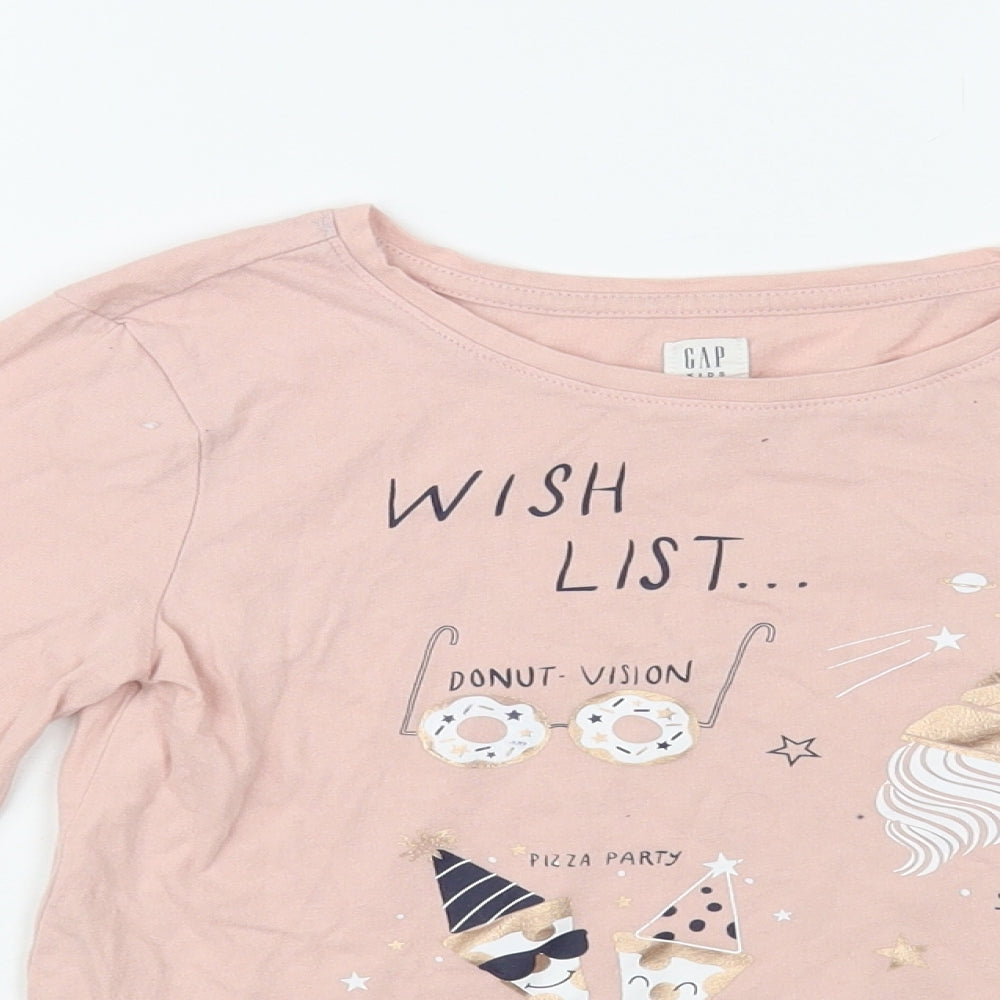 Gap Girls Pink Cotton Pullover T-Shirt Size 10-11 Years Crew Neck Pullover - Wish List