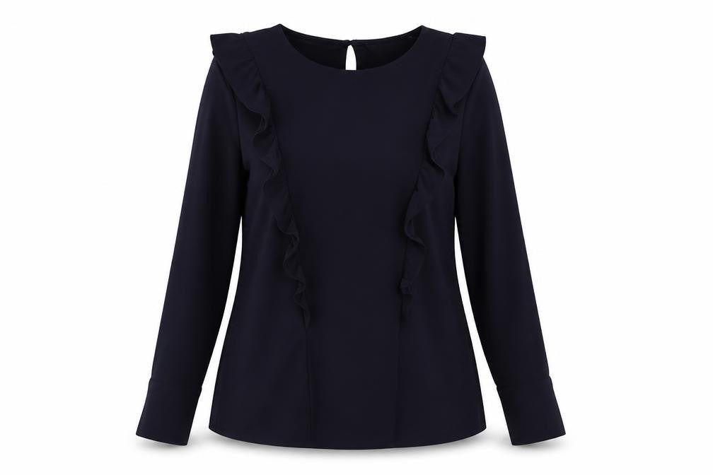 Dorothy Perkins Womens Blue Polyester Basic Blouse Size 14 Round Neck