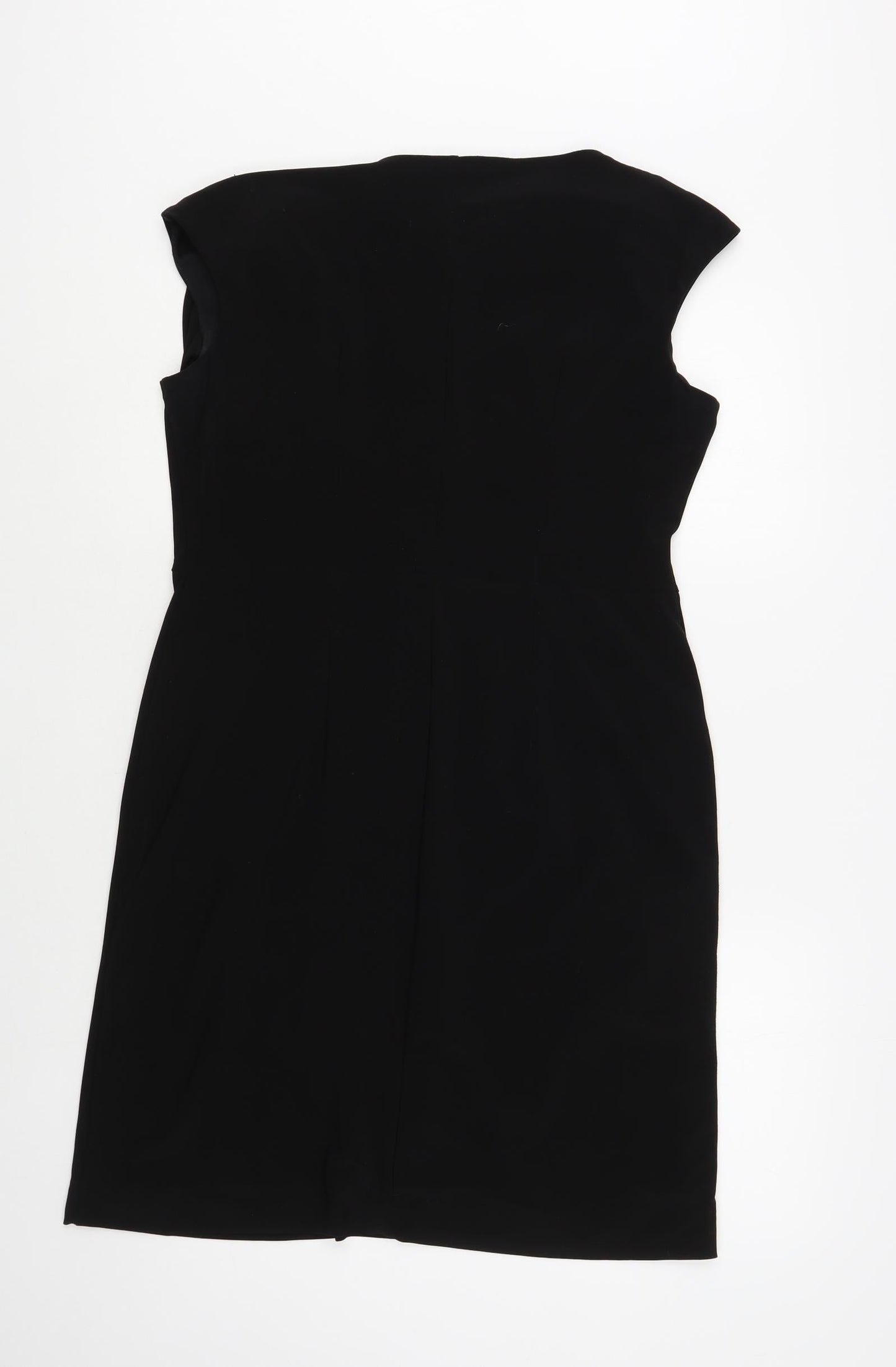 CC Womens Black Polyester A-Line Size M V-Neck Pullover