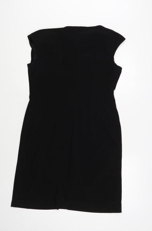 CC Womens Black Polyester A-Line Size M V-Neck Pullover