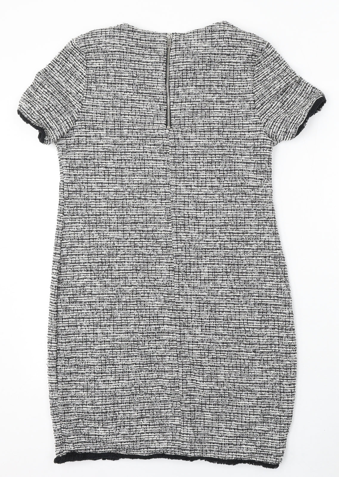 New Look Womens Black Polyester Bodycon Size 10 Round Neck Zip