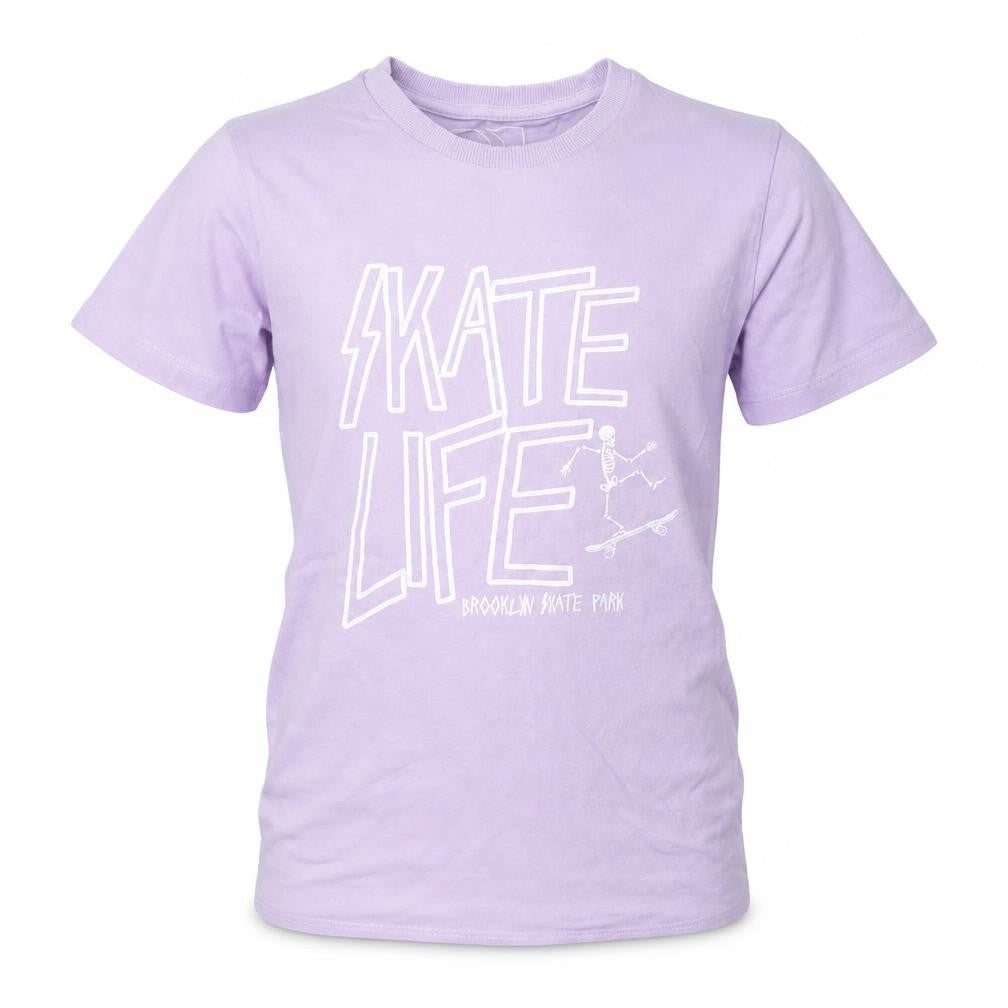 URBN DEPT Girls Purple Cotton Basic T-Shirt Size 11 Years Round Neck - Skateboarding