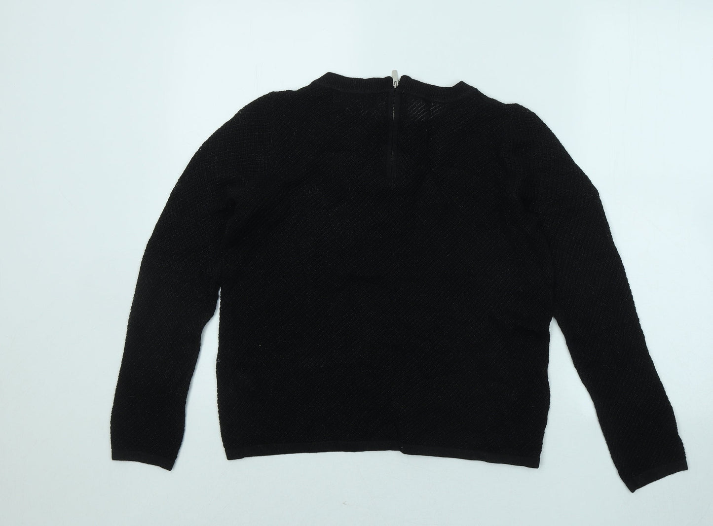 NEXT Womens Black Round Neck Cotton Pullover Jumper Size 10