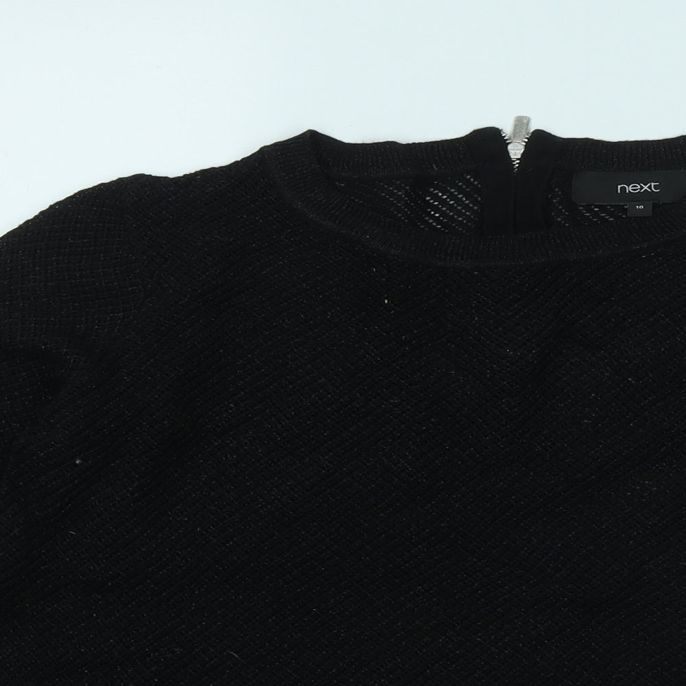 NEXT Womens Black Round Neck Cotton Pullover Jumper Size 10