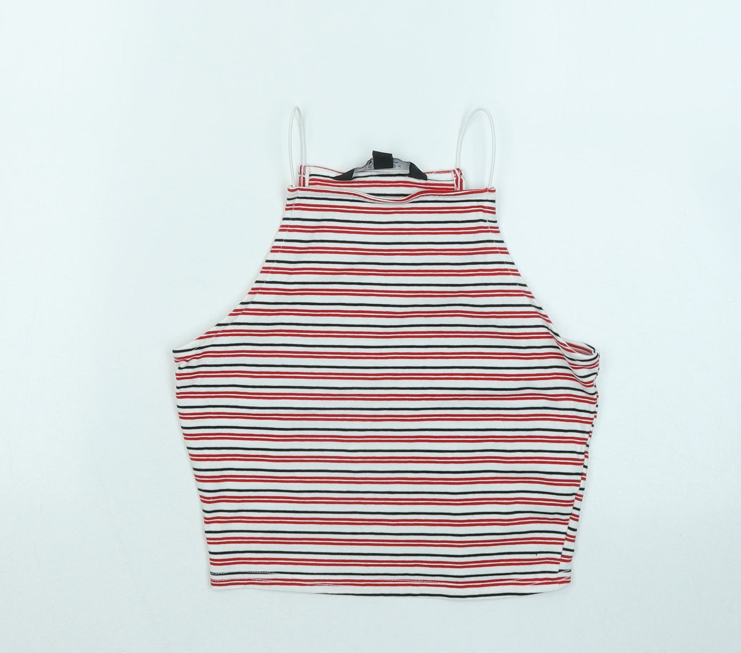 New Look Girls Red Striped Cotton Basic T-Shirt Size 12-13 Years Round Neck