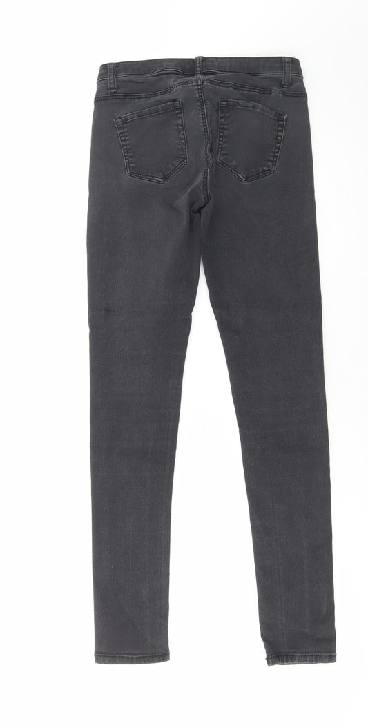 Denim & Co. Womens Black Cotton Skinny Jeans Size 8 L28 in Regular Zip