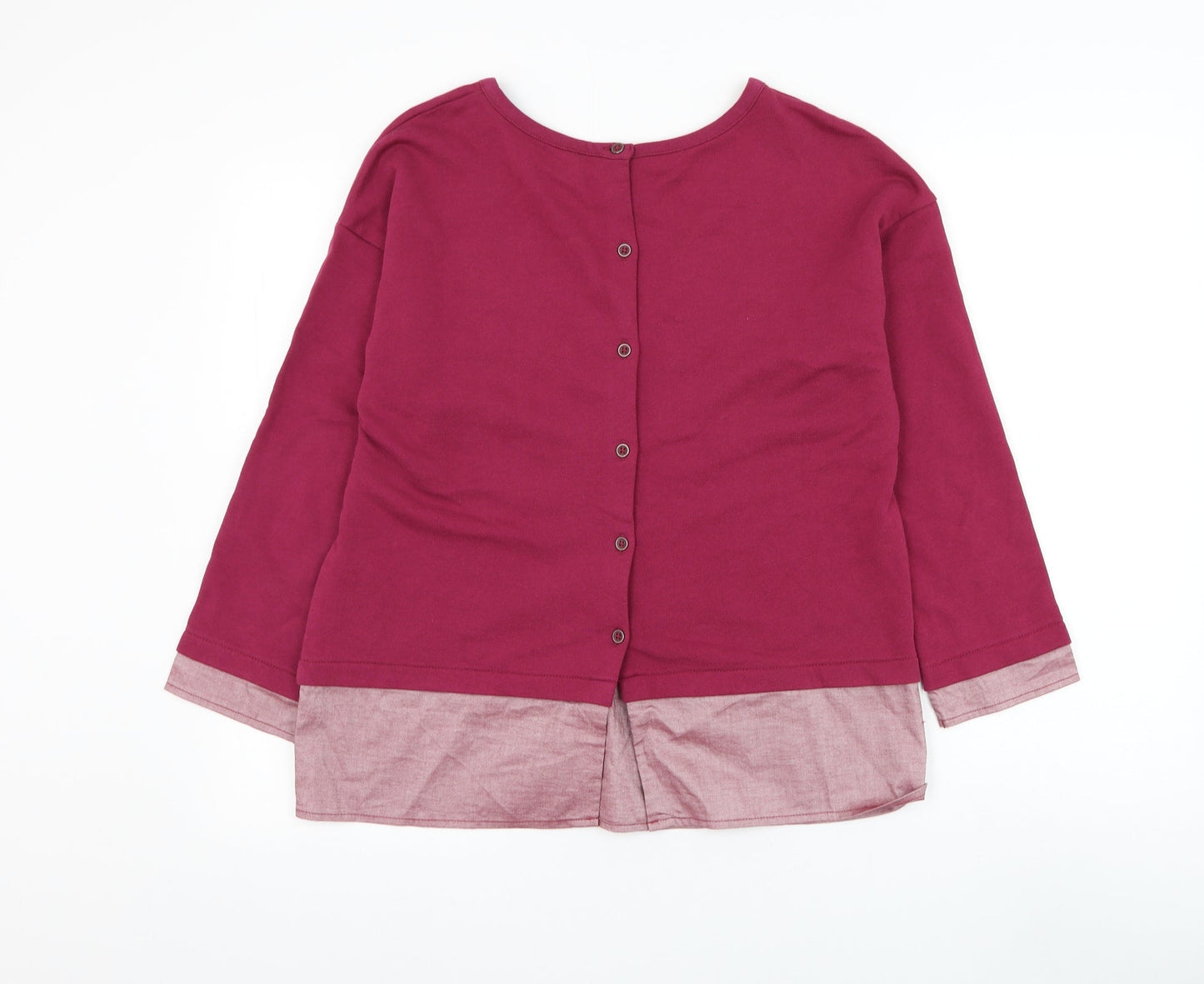 United Colors of Benetton Womens Purple Cotton Pullover Sweatshirt Size S Pullover